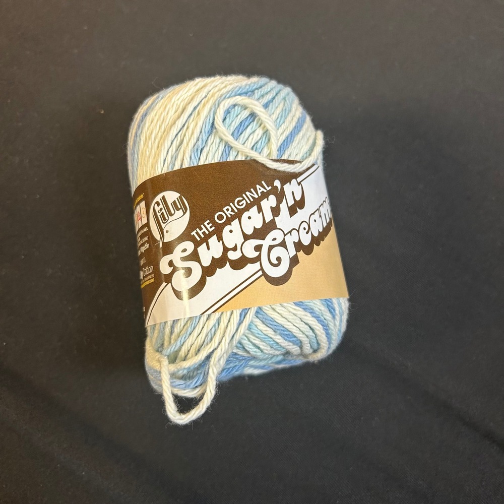 1-Skein 2oz 4ply Lily Sugar'n Cream 100% cotton Shaded Denim #00133 Lot #149219